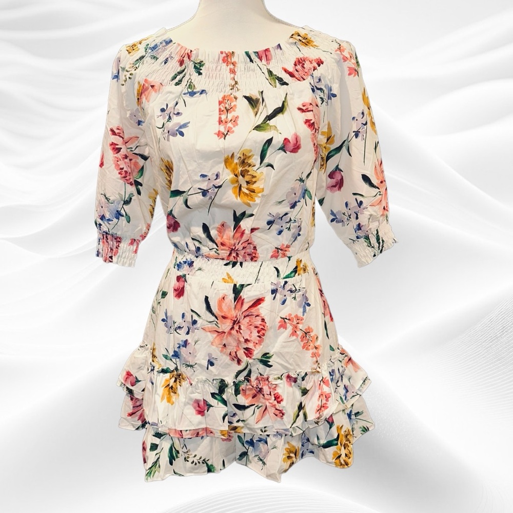 NWT Generation Love Fiona Peony Dress Size Small in Peony Blossom White‎
